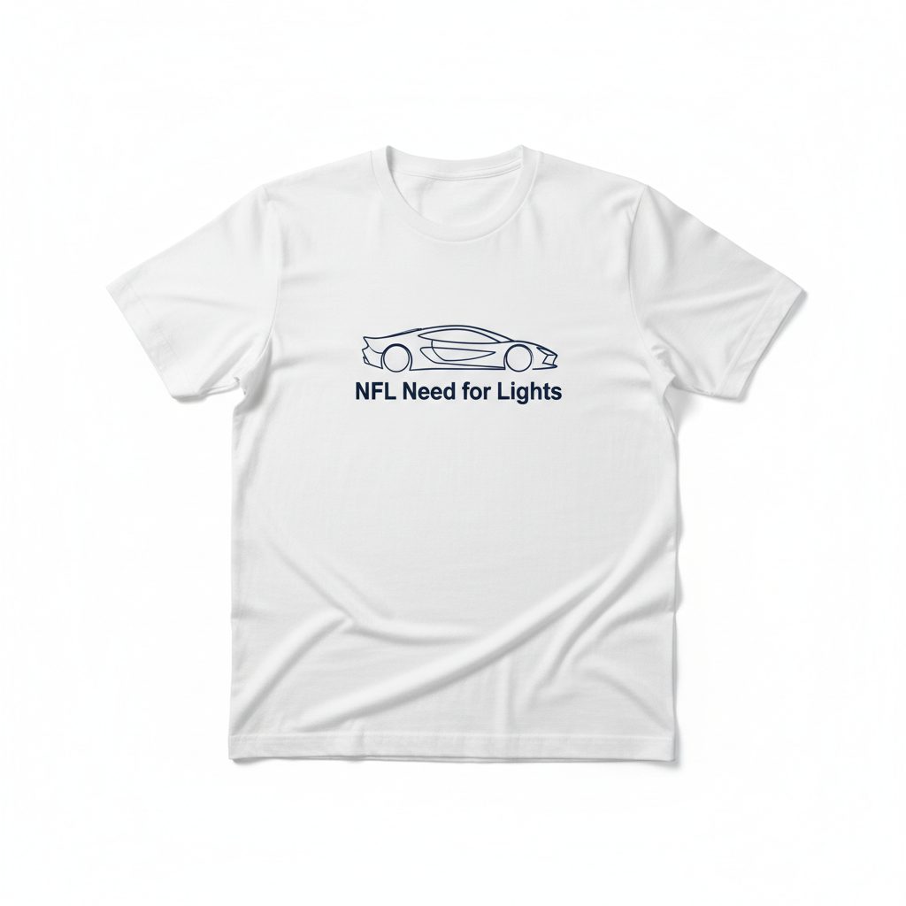 NFL Need for Lights branded white t-shirt
