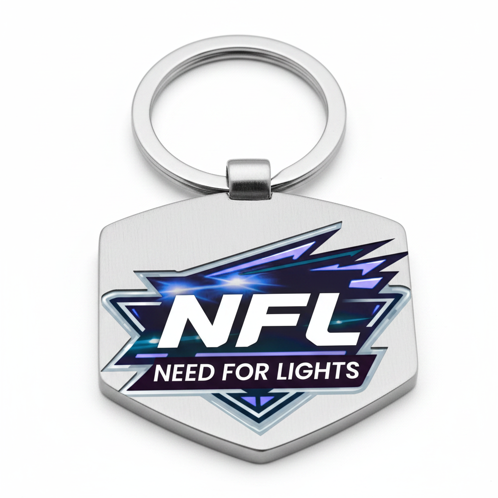 NFL Need for Lights Lightning Badge Keychain